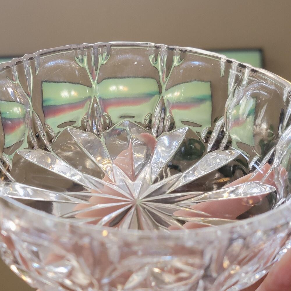 Unmarked Clear Glass Ash Tray Geometric Individual Serving Kitchen Dish
